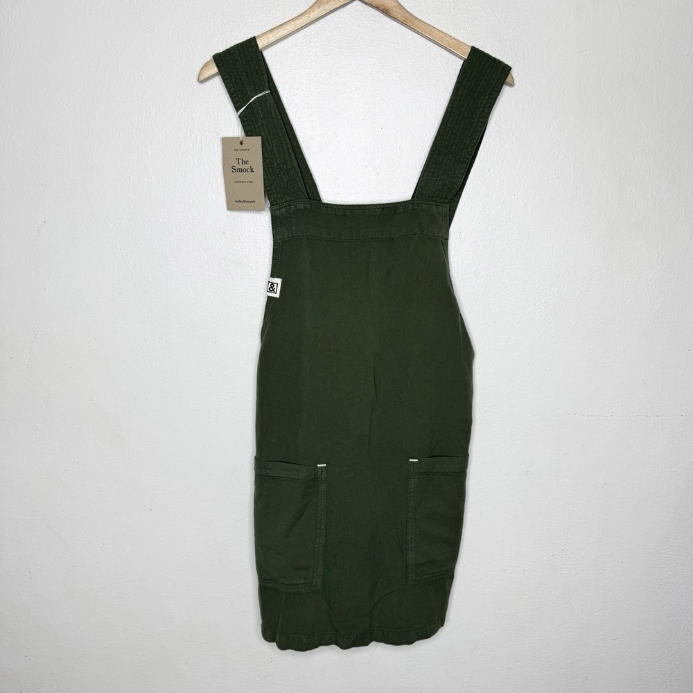 New Hedley And Bennet The Smock Green Apron Cotton Linen Pockets One Size